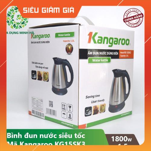 Bình đun siêu tốc Kangaroo 1.5L KG15SK3 bảo hành chính hãng