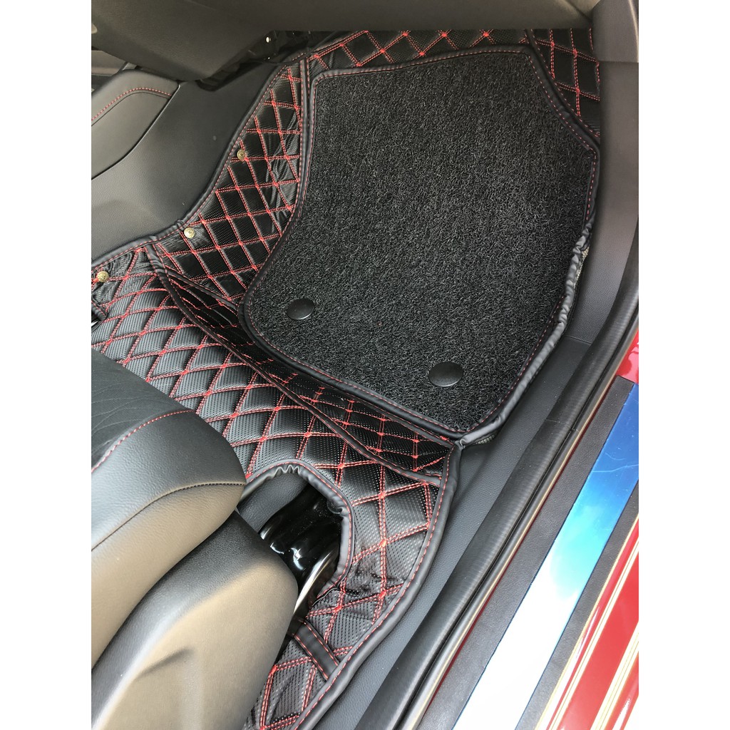 Thảm lót sàn ô tô 5d 6D cho Honda City 2015- 2021 da pu ô vuông cao cấp