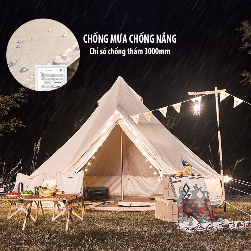 Lều cắm trại, camping Mông Cổ, chống mưa, chống nước, chống tia UV, Phù hợp nhóm từ 6-15 người