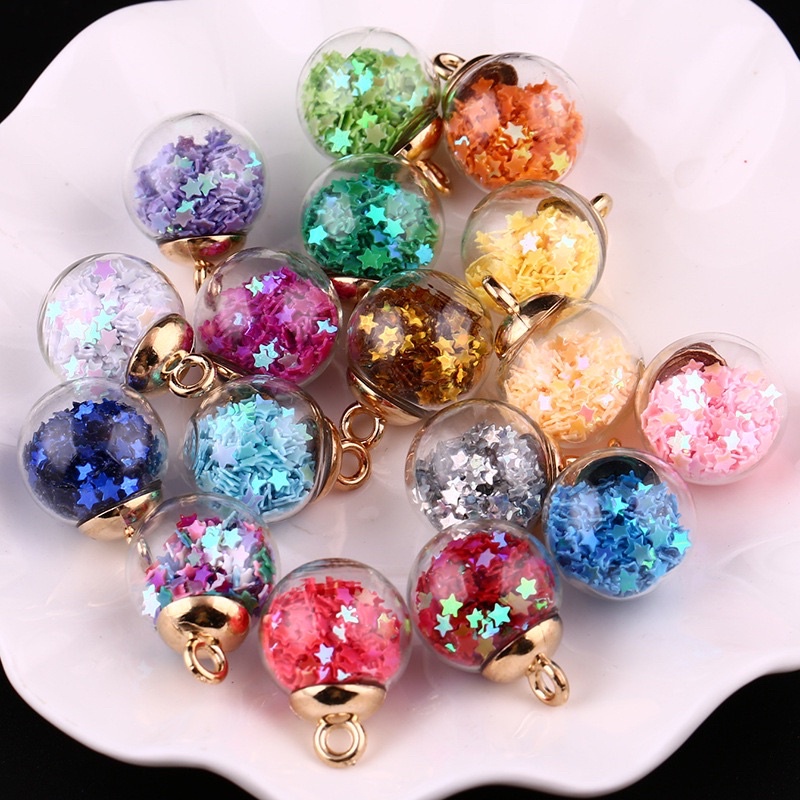 [ FREE SHIP] Charm quả cầu sao nhiều màu làm móc khoá, keyring, khuyên tai,...