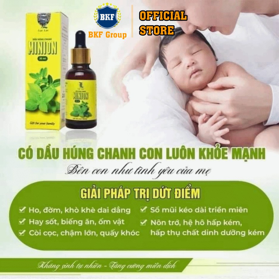 Tinh dầu húng chanh Minion 30ml - Giảm ho, khò khè, long đờm