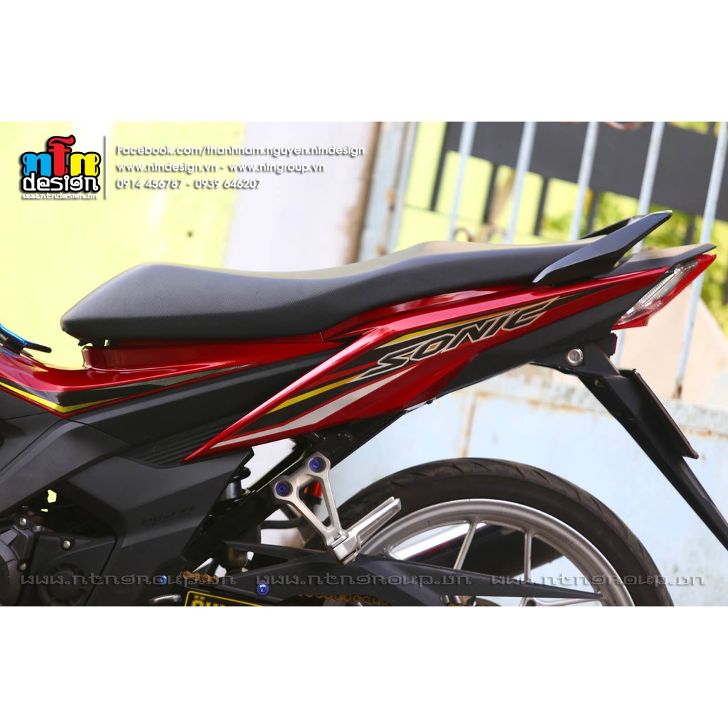 Tem Decal Rời Dán Xe Sonic Mẫu Đỏ Vàng Đen Cực Chất, Hàng 3 Lớp Chất Lượng Cao