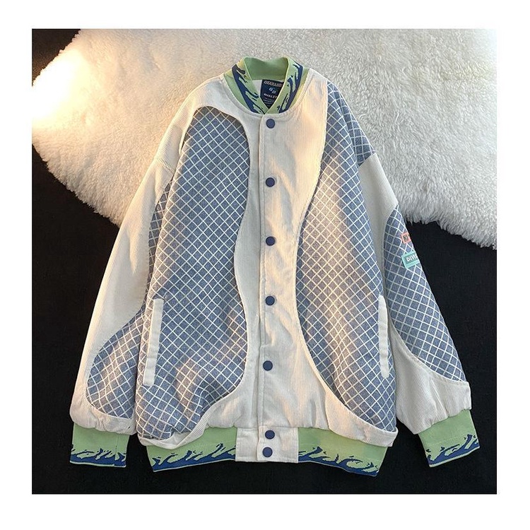 Áo khoác bóng chày sọc retro cổ điển cho nam và nữ