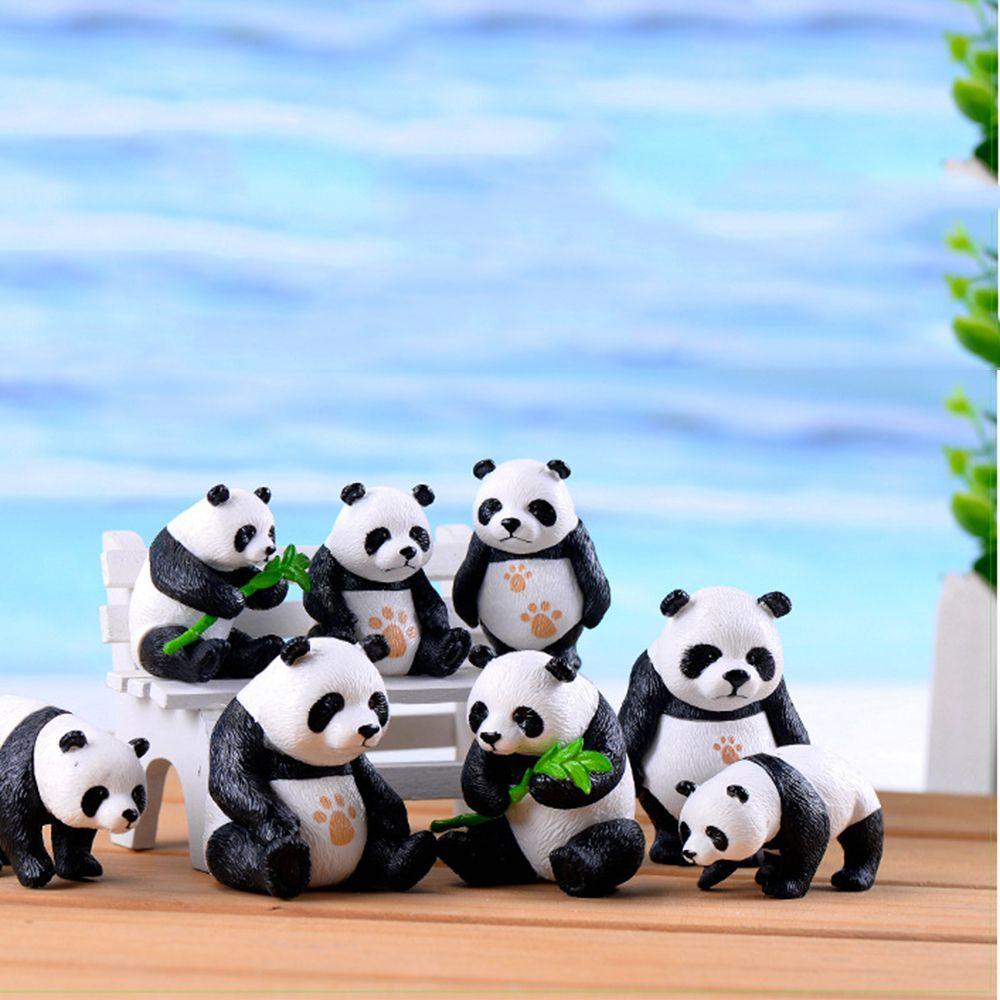 MUVAKO Set 4 / 8 Tượng Gấu Trúc Mini Trang Trí Tiểu Cảnh