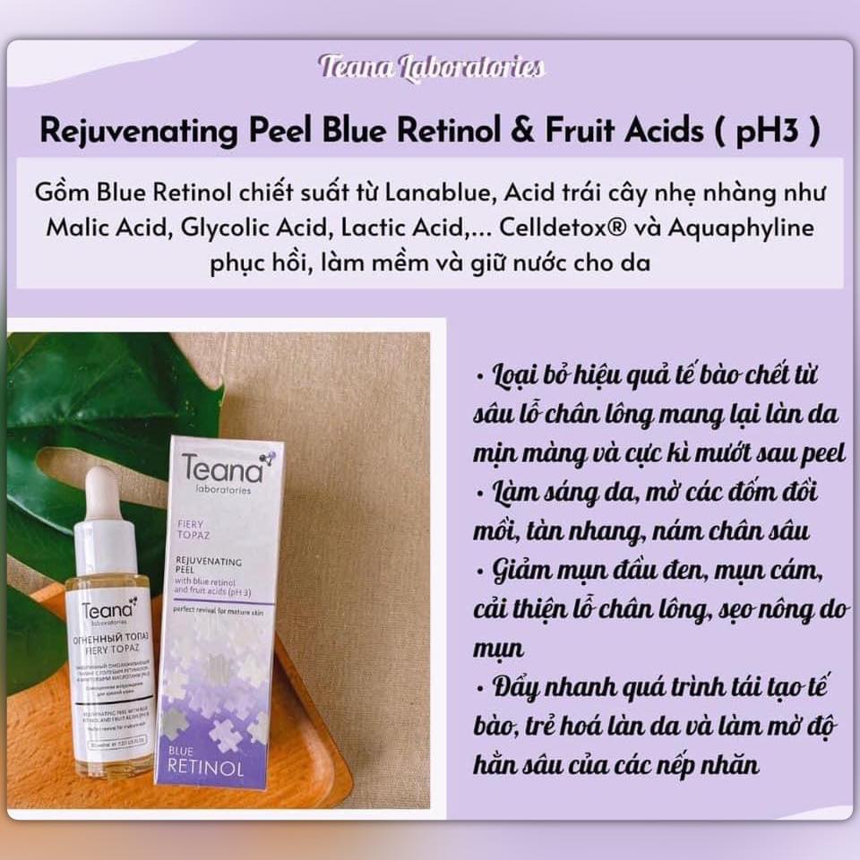 Tẩy tế bào chết hóa học peel da Teana peel blue retinol  giúp da căng mịn sáng da mờ thâm