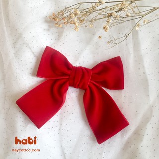 Kẹp tóc nơ nhung bản to - Kẹp tóc Handmade HATI