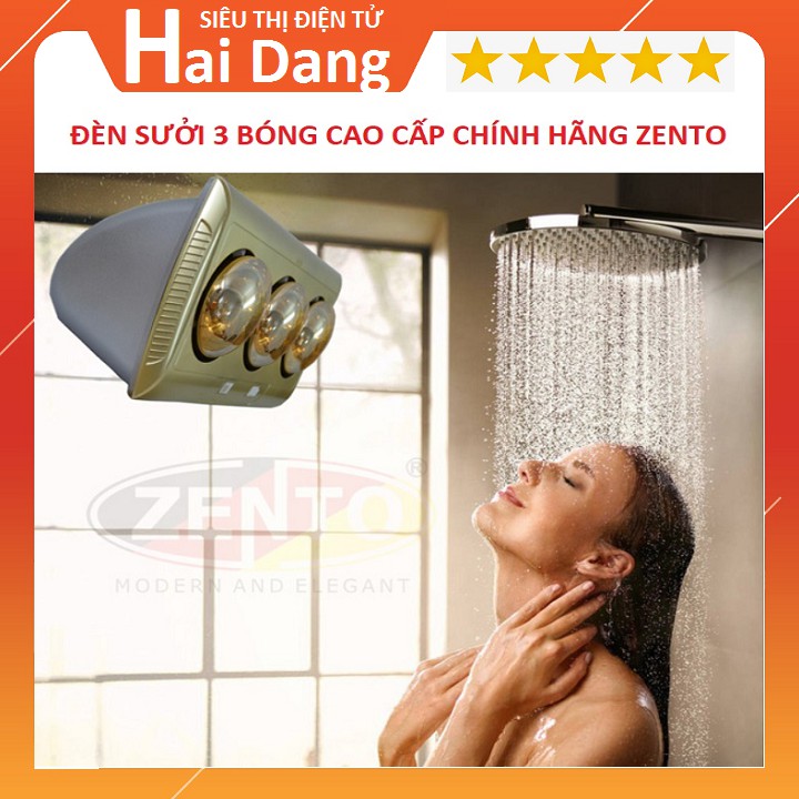 Đèn Sưởi Nhà Tắm 3 Bóng Zento ZT3-GOLD, Đèn 2 Bóng Chính Hãng Zento ZT2-GOLD - Bảo Hành 24 Tháng