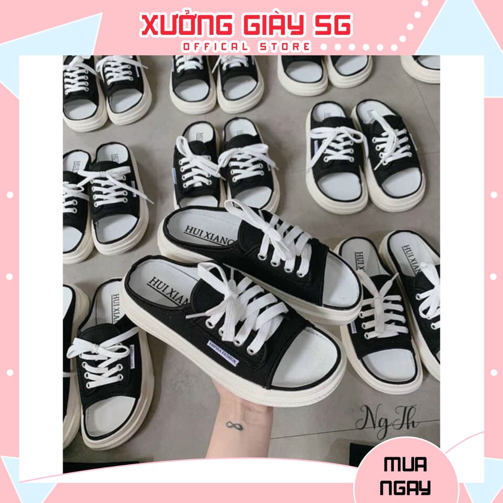 🍒🍍 Dép Nữ, Sục nữ hở mũi, Dép quai ngang nữ buộc dây thể thao Đen Trắng đế cao năng động Siêu Xinh - Hot Trend 2022 🍒🌿🍍