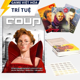 Trò chơi Board game thẻ bài Coup phiên bản Việt hóa hấp dẫn dành cho 2 - 10 người chơi, thẻ bài cứng, đẹp