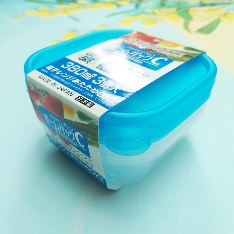 FREE SHIP !!! Set 3 hộp nhựa trữ đồ ăn 380ml Nakaya Nhật Bản