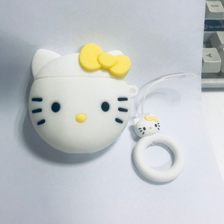 Cute wireless Bluetooth Earphone 3D Silicone Case For Apple AirPods 2 1 Headset Protective Cover Hello Kitty