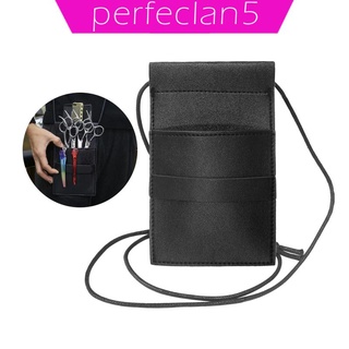 [Perfeclan] Túi cắt tóc màu đen Kéo làm tóc Túi thắt lưng nhà tạo kiểu