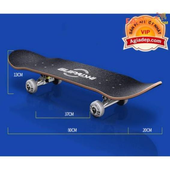 Ván trượt trẻ em thanh thiếu niên có phát sáng Skateboard sành điệu - Hàng xịn xuất Châu Âu + Bộ bảo vệ tay chân