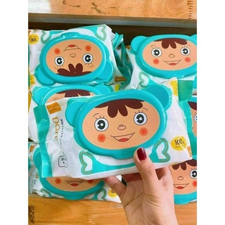 Giấy ướt bịch lớn doremi 100 sheets không mùi