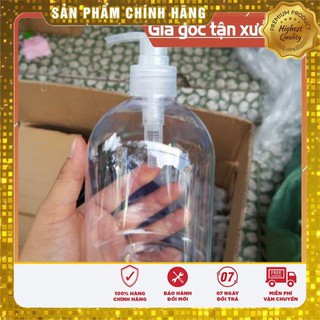 Chai nhựa vòi nhấn trong 500ml - chai lọ mỹ phẩm