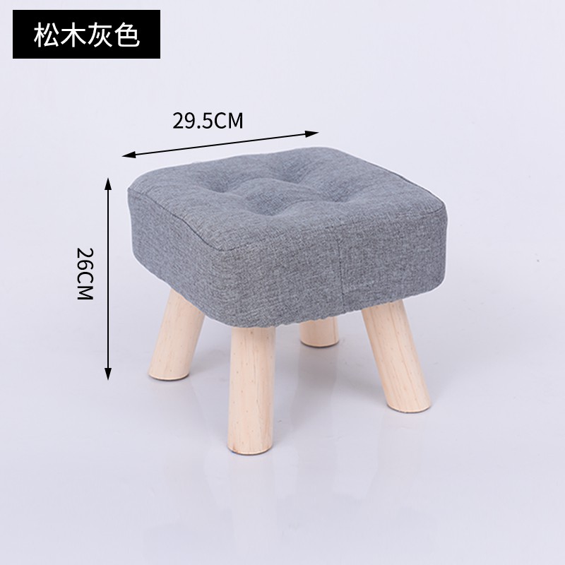 ghế đẩu gỗ rắn thời trang gia đình người lớn ngồi bến tàu phòng khách sofa thấp vải sáng tạo băng nhỏ