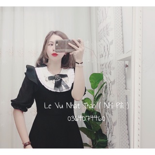 Đầm tiểu thư phối tay voan lụa