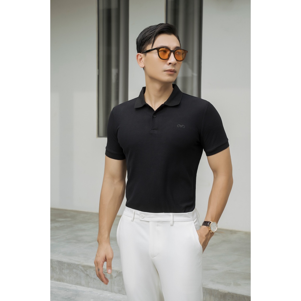 Áo Polo Americus Gosani Logo Bạch Dương Màu Đen Và Vàng Tươi