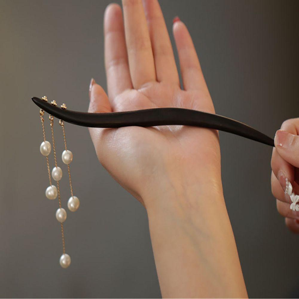 Trâm Cài Tóc Bằng Gỗ Phối Tua Rua Phong Cách Trung Hoa Cổ Điển WMES15H