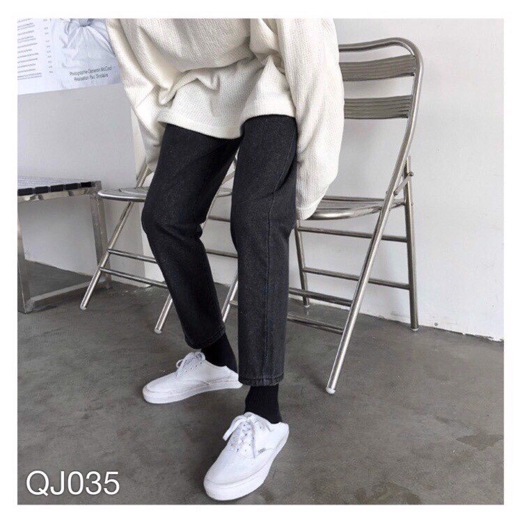 Quần Baggy Nam Nữ KAKI Ống Suông Basic Unisex - Kiểu quần kaki ống rộng suông thun đen và be tan Mooc-Store 1006