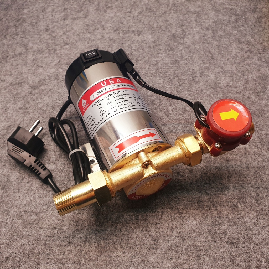 Máy bơm tăng áp cho máy giặt, dàn máy bình nước nóng lạnh, tưới cây vòi nước gia đình 100W 150W Rờ le tự ngắt - Dây đồng