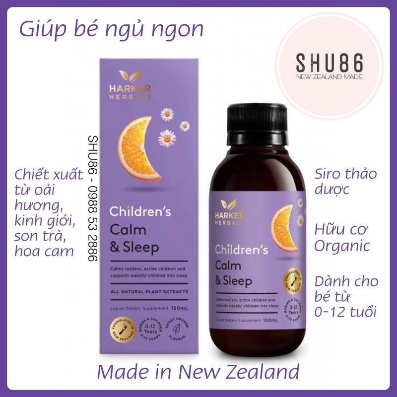Harker Herbals Children’s Calm & Sleep - Siro ngủ ngon của New Zealand