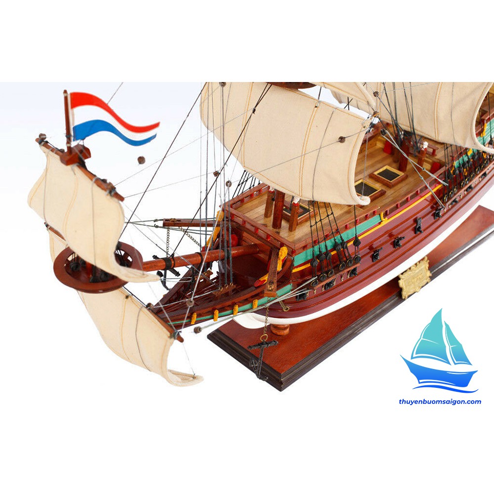 Mô hình thuyền buồm gỗ phong thủy thuyền gỗ trang trí nhà cửa Batavia dài 90cm (hàng cao cấp, lắp ráp sẵn)