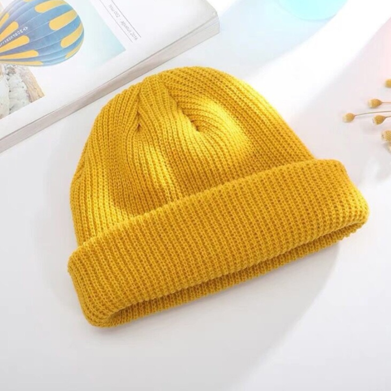 Mũ Beanie Dệt Kim Màu Sắc Trơn Phong Cách Harajuku Thời Trang Mùa Đông Cho Nam Nữ