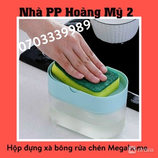 Hộp đựng xà bông rửa chén - Hiệu Megahome(tặng kèm miếng rửa chén)