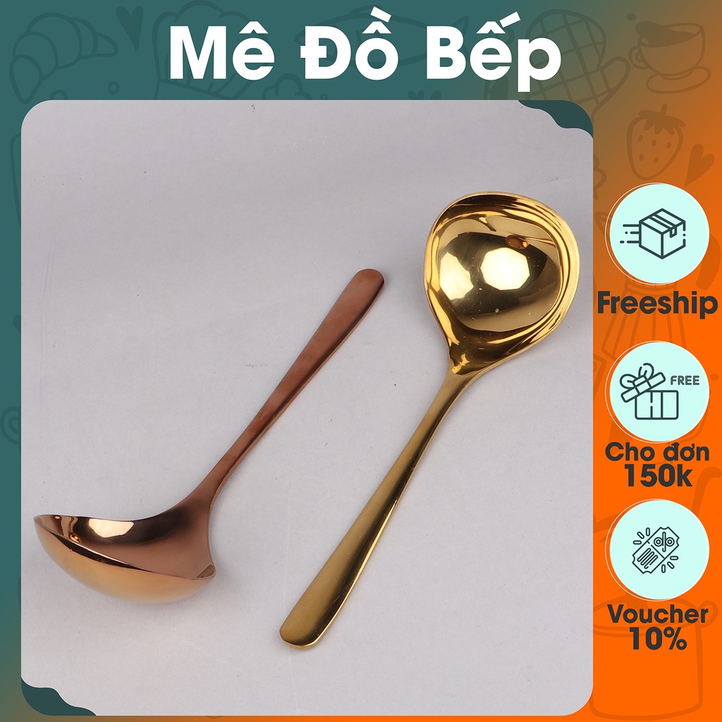 Vá múc canh inox vàng 304 Bam House thiết kế sang trọng cao cấp VMCV01 - Gia dụng bếp