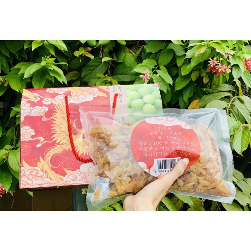 Hộp 1kg Nho sữa sấy khô Hàn Quốc 🇰🇷 mẫu tết