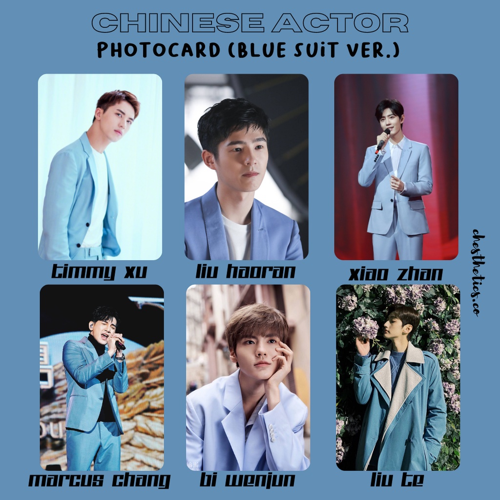 [ CHINA ACTOR ] Ảnh Card Bo Góc Diễn Viên Nam Trung Quốc - Chủ Đề Blue Suit [ PHOTOCARD ]