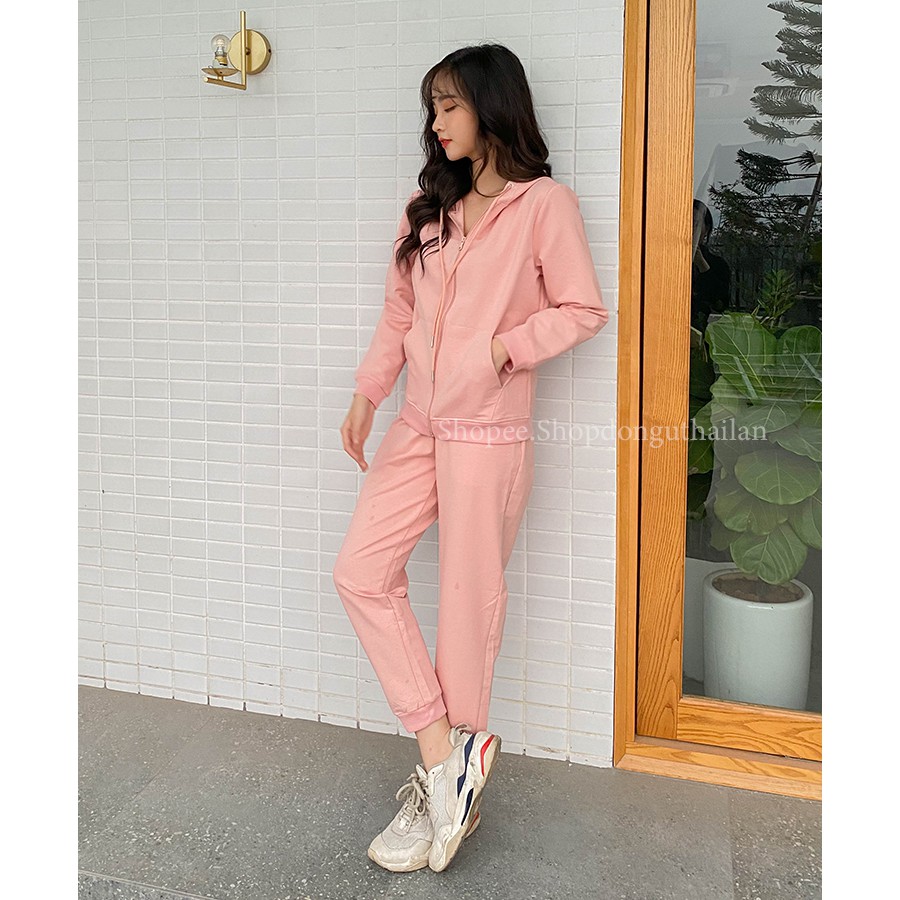 Bộ Hoodie nỉ da cá cotton cao cấp