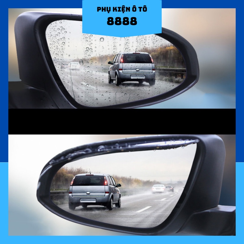 Vè Che Mưa Gắn Gương Chiếu Hậu Phụ Kiện Ô Tô 8888 Dẻo Mềm Bền Bỉ Dán Keo 3M Màu Đen/Trong Suốt