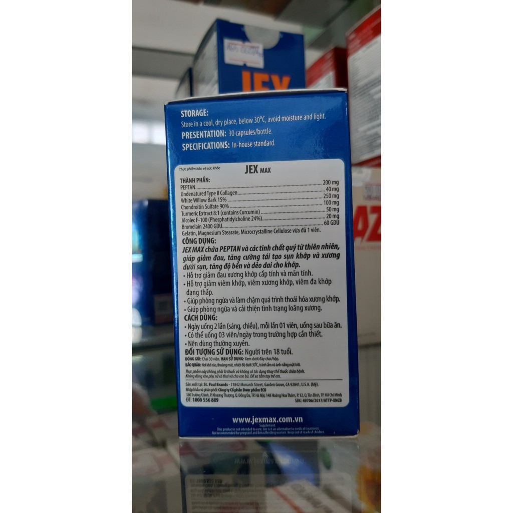 (CHÍNH HÃNG) JEX- Viên uống hỗ trợ điều trị viêm khớp- Bổ khớp- Tái tạo sụn khớp LỌ 30 VIÊN