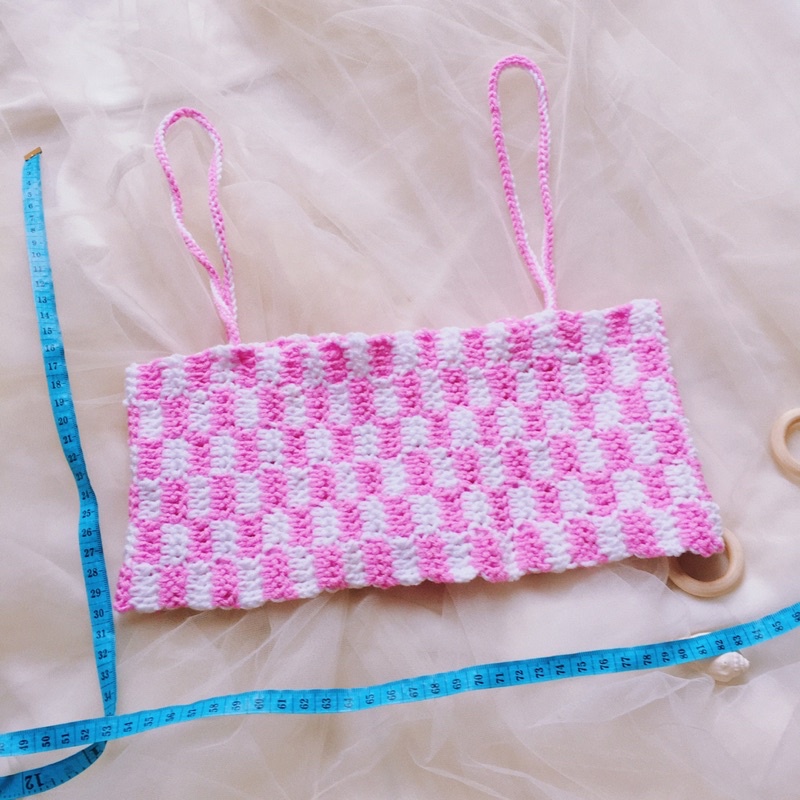 Áo Quây Ngực Len Móc -Croptop Len - Bralette Len - Bikini Len Móc - xanhlanhes