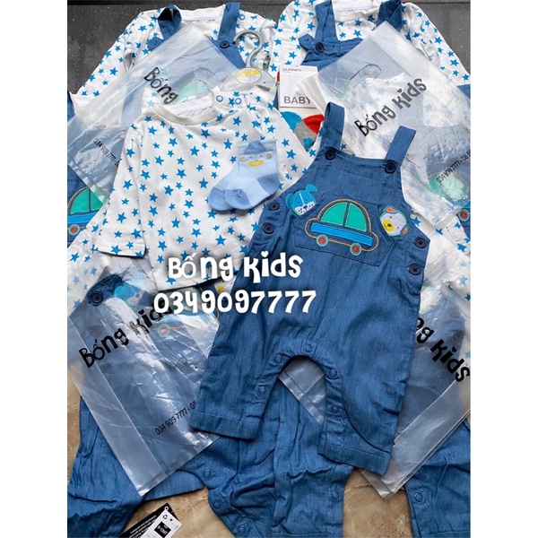 Set Quần Yếm Kèm Áo Thu Denim Ô Tô Dunnes