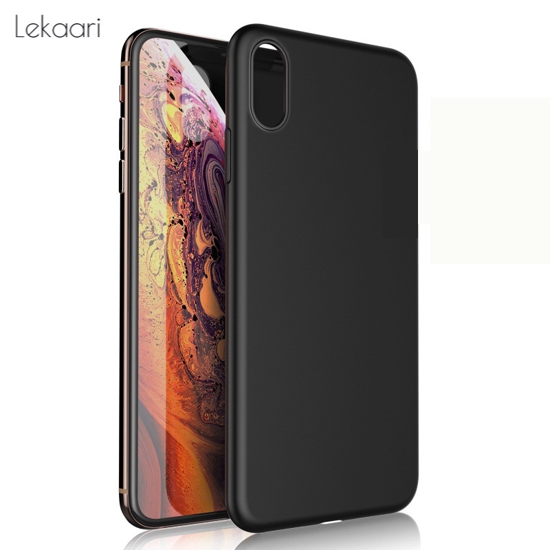 Lekaari Ốp điện thoại silicon mềm nhám siêu mỏng màu đen cho iPhone 13 12 11 Pro XS Max XR X 8 7 6S 6 Plus SE 5S 5