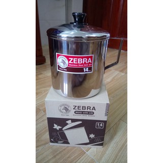 Ca Inox 304 có nắp đậy size 14 - Zebra - 2000ml