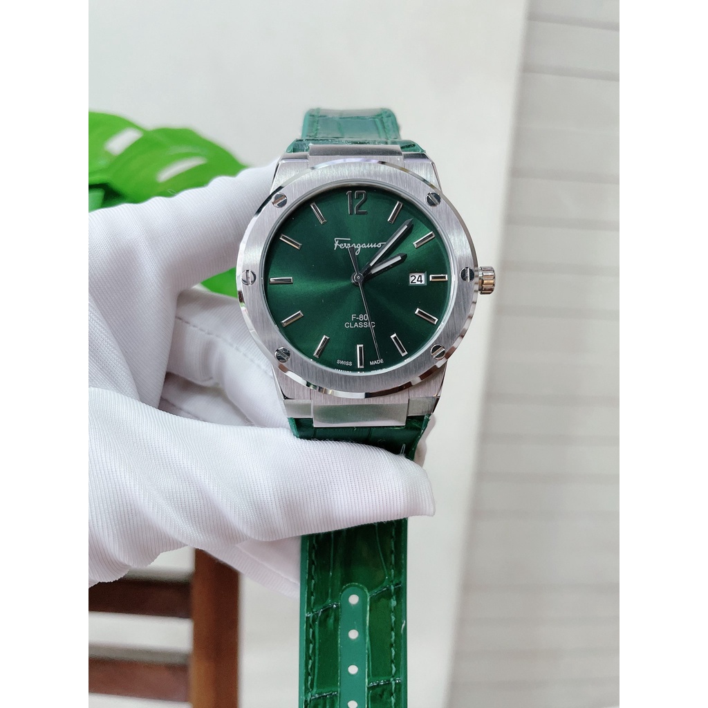 Đồng Hồ Nam F80 Classic Dây Da Cao Su - Size 41mm - Máy Quartz