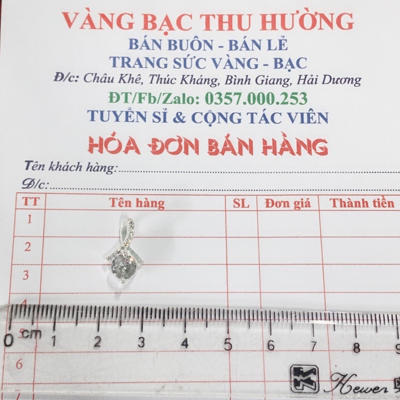 Mặt dây chuyền nữ dọt lệ đính đá nhẹ nhàng nữ tính - THJ SILVER