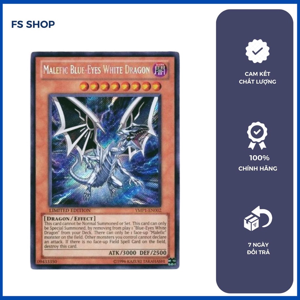 Thẻ bài yugioh Chính Hãng Malefic Blue-Eyes White Dragon (Secret Rare)