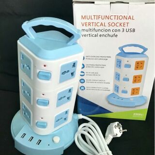 Ổ điện đa năng 3 tầng có thể dùng nhiều thiết bị cùng 1 lúc, thích hợp với mọi loại phích cắm khác nhau có trên bề mặt o