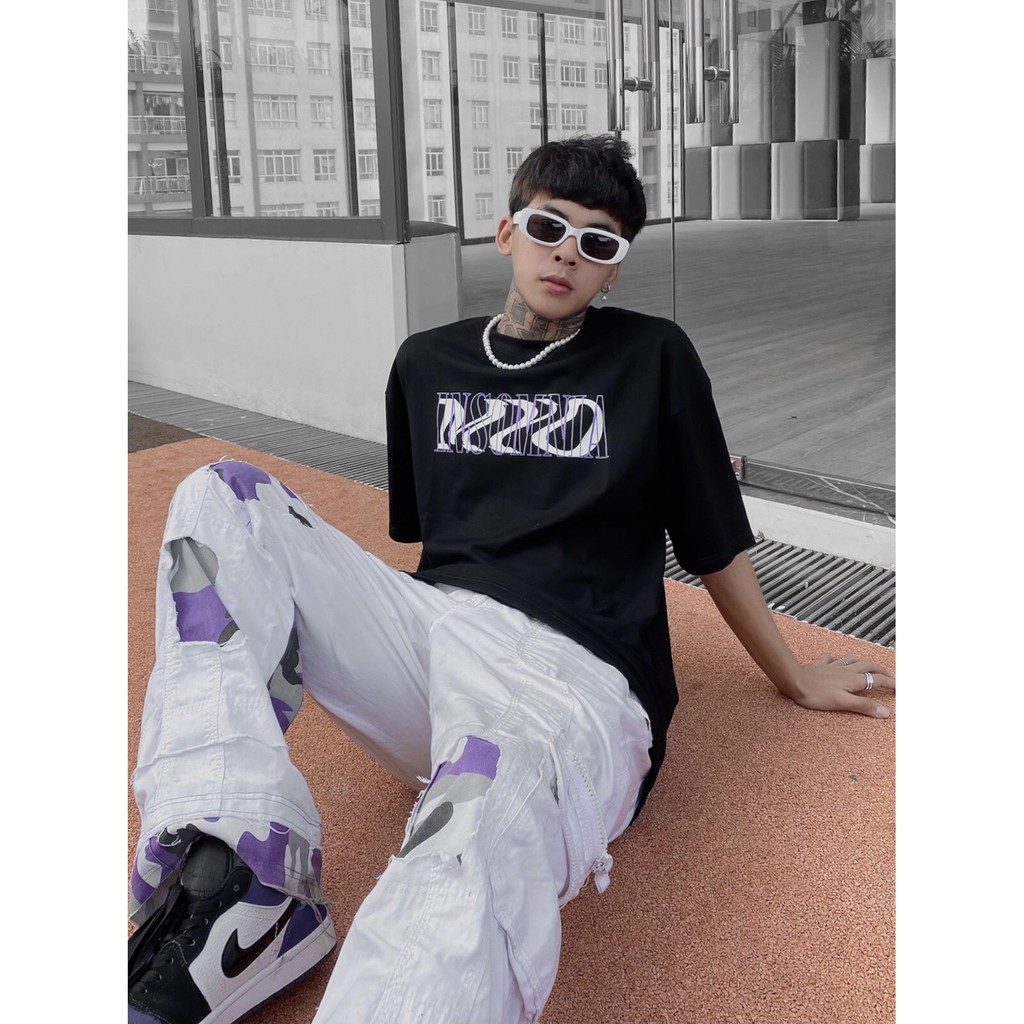 Áo Thun Unisex MYO Vải Cotton In Hình Insomania Đen