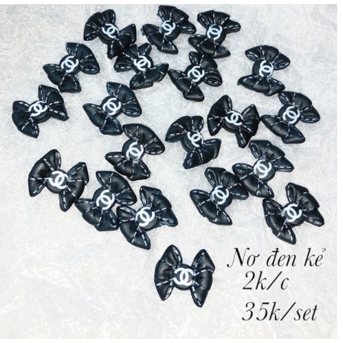 LẺ CÁI charrm nơ đen trắng nail· lẻ cái