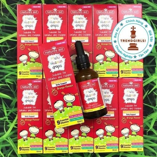 Vitamin tổng hợp Natures Aid Multi Vitamin Drops, Anh (50ml dạng giọt) tăng đề kháng cho trẻ từ 3 tháng đến 5 tuổi