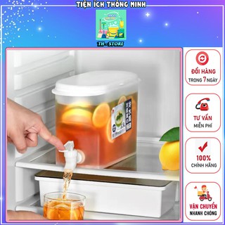 Bình nước có vòi để tủ lạnh 3,5L ,bình nước nhựa trong suốt chịu nhiệt, đựng nước trà, nước trái cây tiện lợi - TT1035