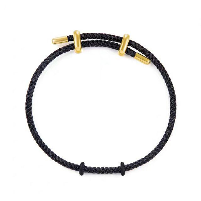 Vòng tay dây thép bắt mắt có thể kết hợp với đá phong thủy, phối charm [TẶNG CHẶN CAO SU]
