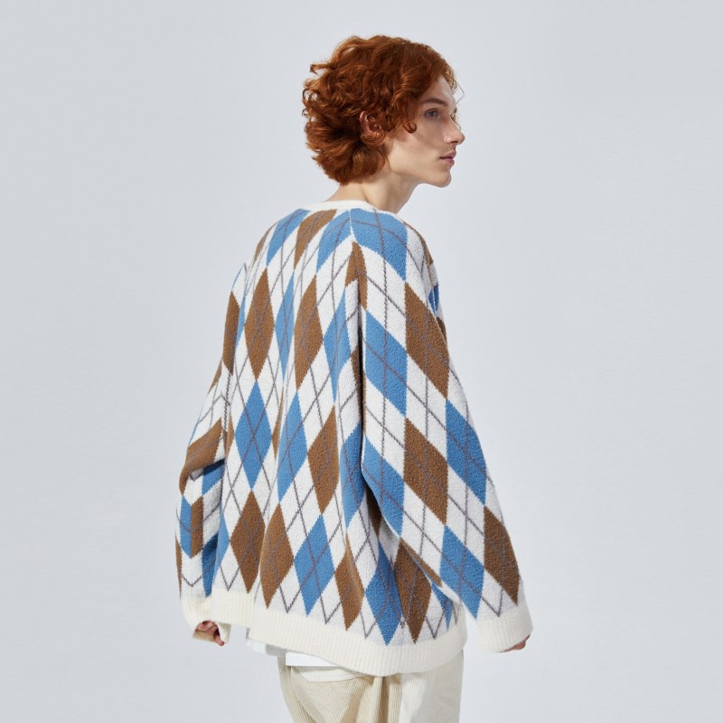 ✦ AFFLIGA ✦Áo khoác cardigan dệt kim cổ chữ V thiết kế đơn giản thời trang thu đông phong cách Hàn Quốc cho nam