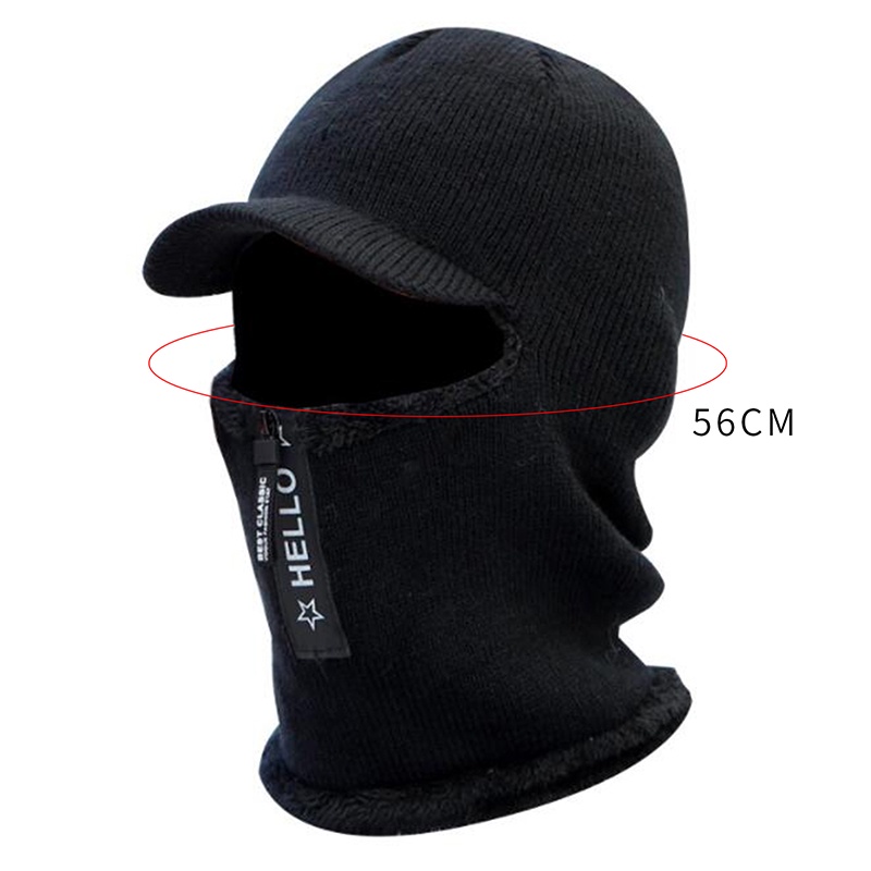 Mũ beanie dệt kim dày mềm mại giữ ấm cho nam nữ